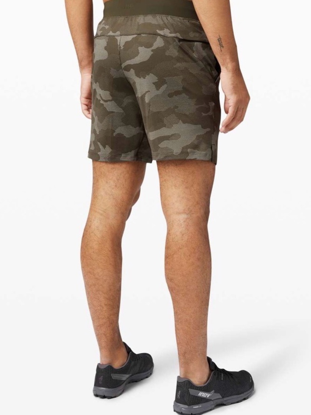 Lululemon T.H.E. Short 7" Mesh Linerless M Variegated Mesh Camo Max Dark Olive - Picture 5 of 15